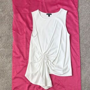 Express White Ruched Side Tie Tank
